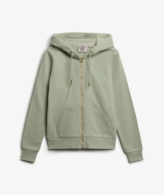 Superdry Ladies Essential Logo Zip Hood HB Dusty Sage