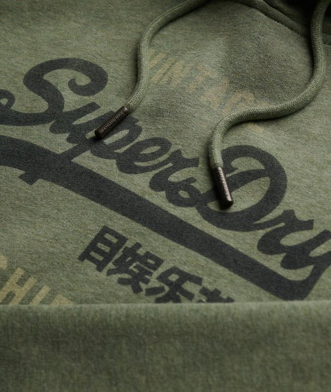Superdry VL Heritage Relaxed Hood Thyme Green Marl