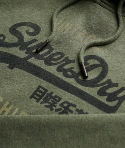 Superdry VL Heritage Relaxed Hood Thyme Green Marl