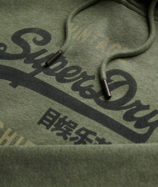 Superdry VL Heritage Relaxed Hood Thyme Green Marl