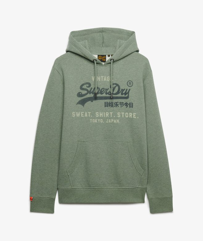 Superdry VL Heritage Relaxed Hood Thyme Green Marl