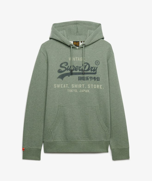 Superdry VL Heritage Relaxed Hood Thyme Green Marl