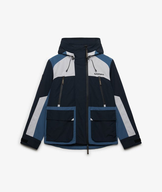 Superdry Hooded Colour Block Windbreaker Jacket Eclipse Navy