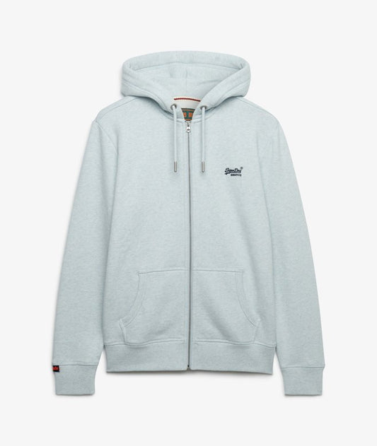 Superdry Essential Logo Zip Hoodie Icy Blue Marl