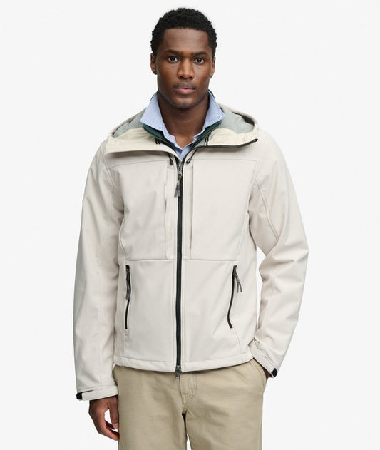 Superdry Hooded Softshell Trekker Jacket Rainy Day Grey