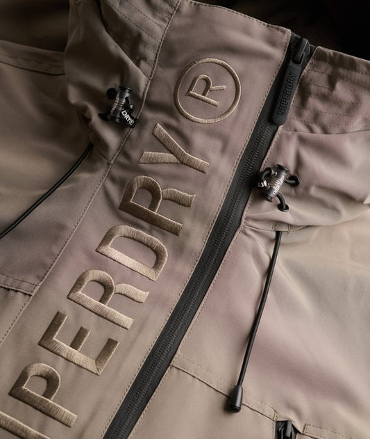 Superdry Hood Ultimate EMB Windbreaker Fort Taupe