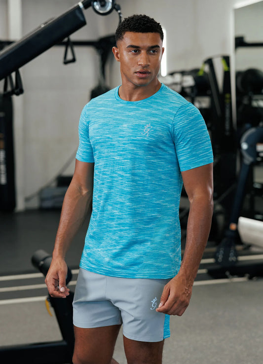 Gym King Energy Seamless Space Dye T-Shirt Ocean Blue Multi